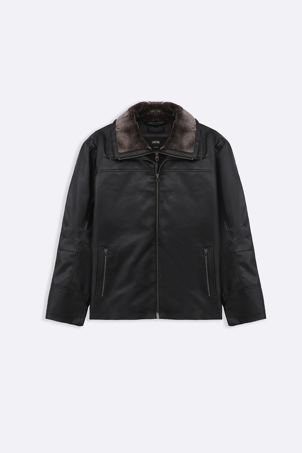 BLACK DETACHABLE COLLAR JACKET