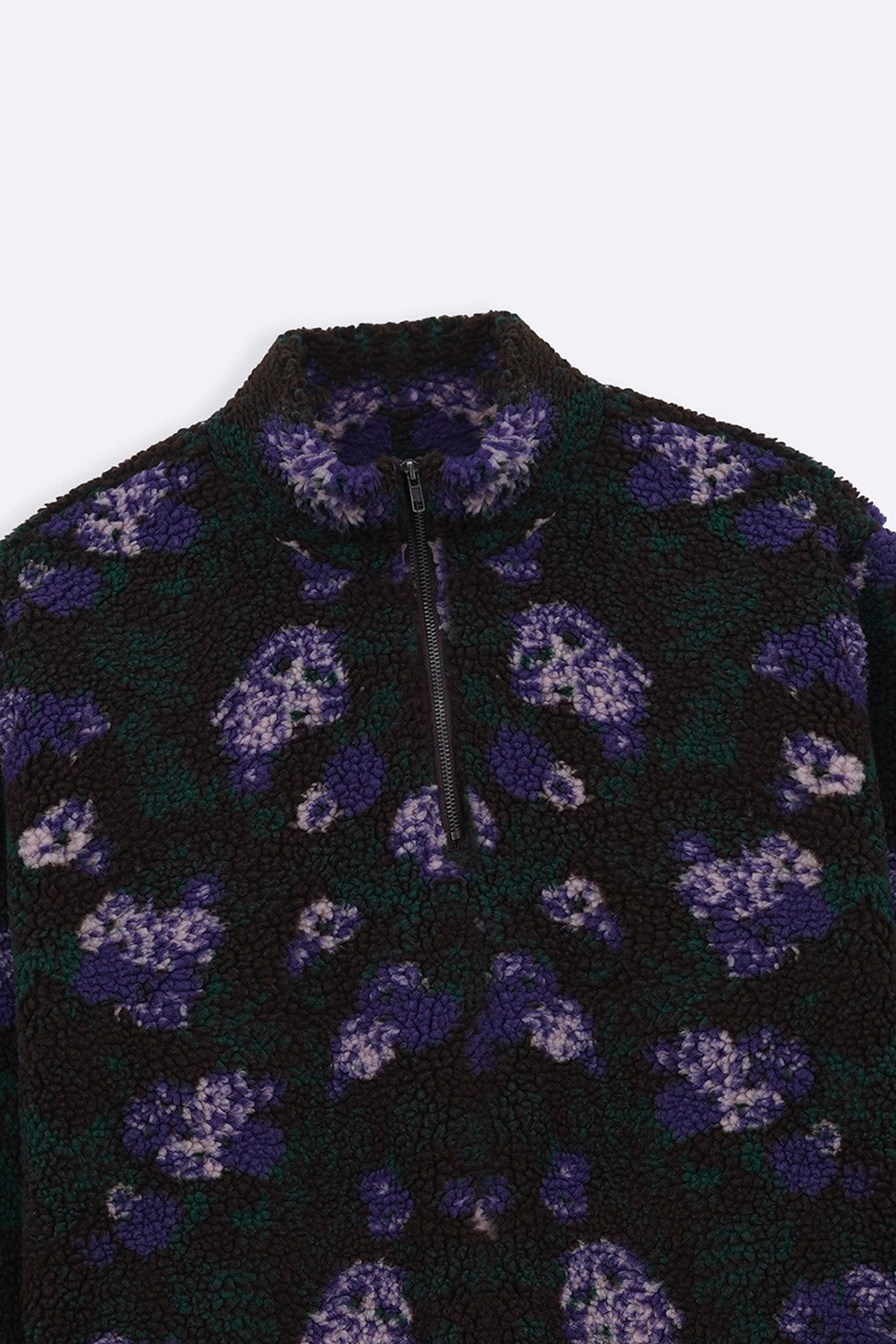 DARK BROWN BLOOM SHERPA PULLOVER