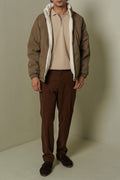 BROWN REVERSIBLE SHERPA PUFFER