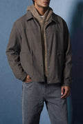 COFFEE WAFFLE-TEXTURED JACKET
