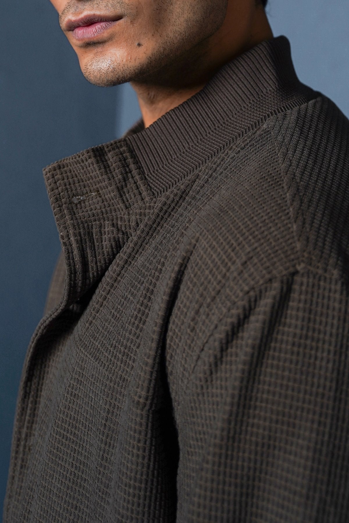 COFFEE CORDUROY HARRINGTON JACKET