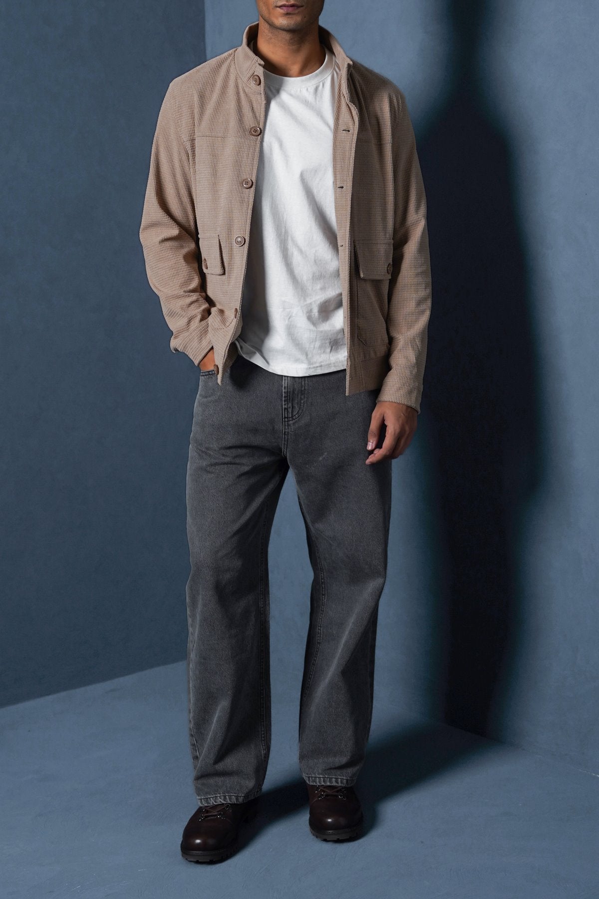 SAND CORDUROY HARRINGTON JACKET