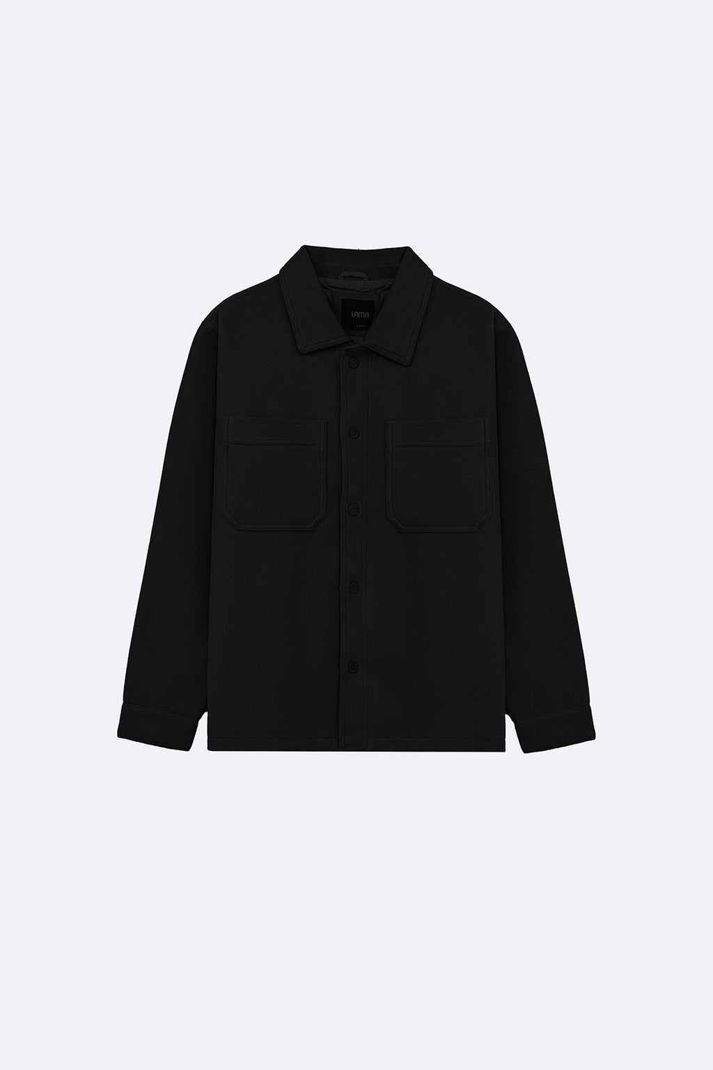 BLACK FAUX WOOL SHACKET