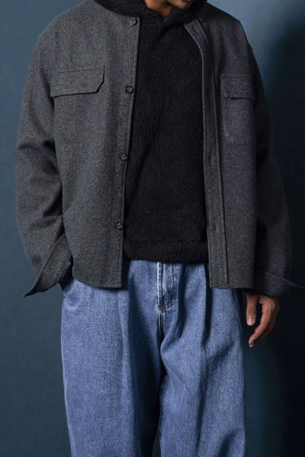 GREY FLANNEL OVERSHIRT