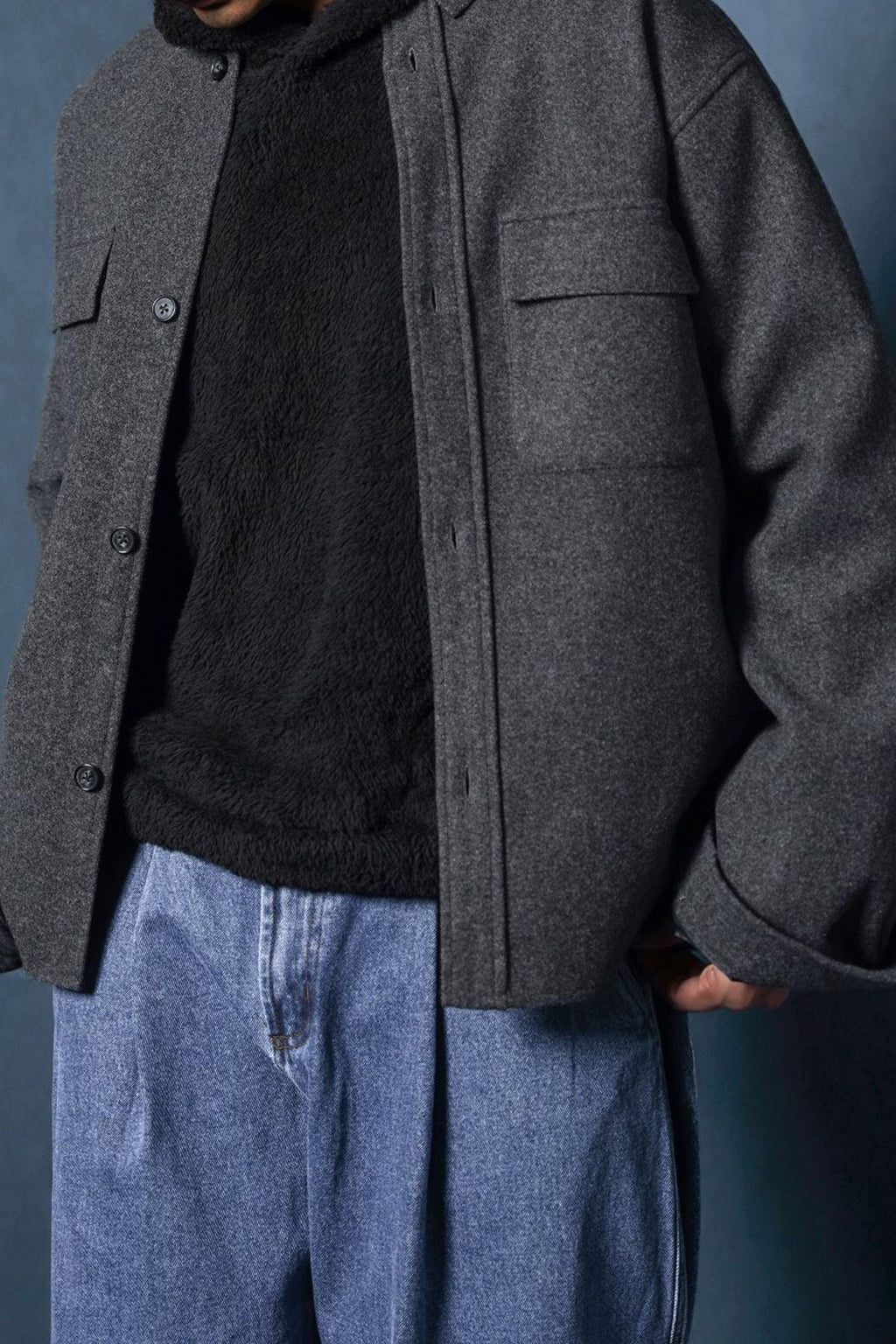 GREY FLANNEL OVERSHIRT