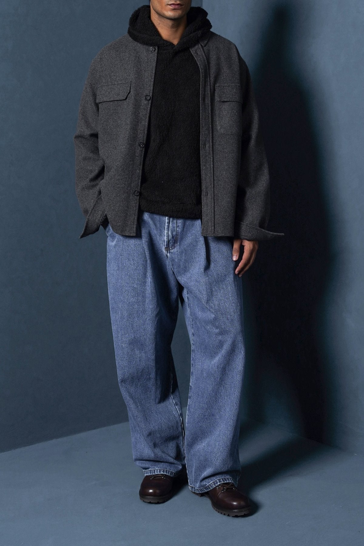 GREY FLANNEL OVERSHIRT
