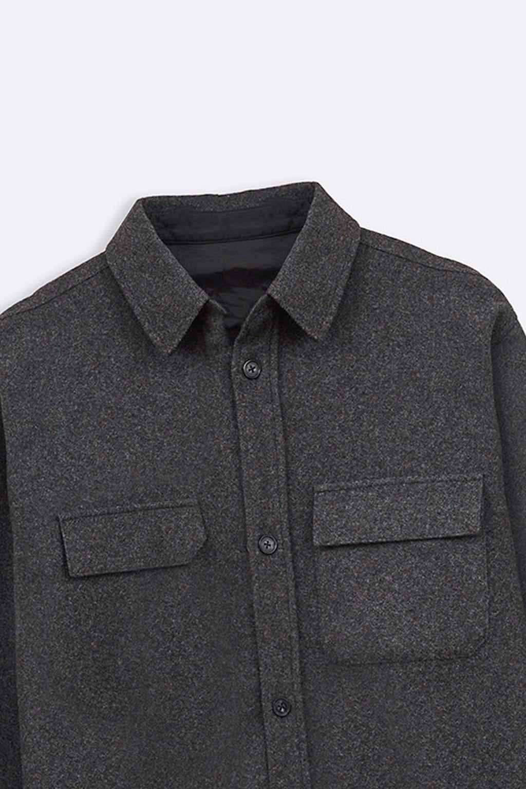 GREY FLANNEL OVERSHIRT