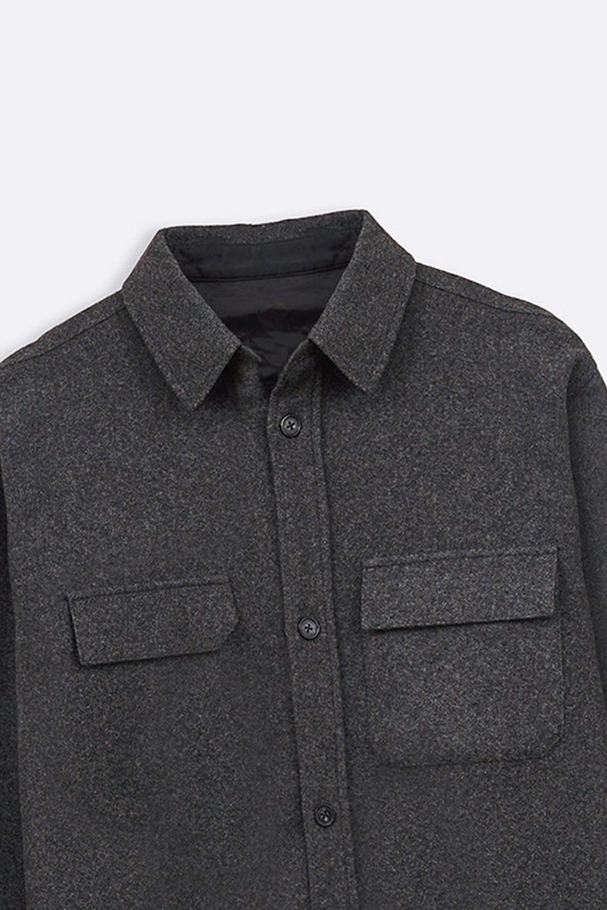 GREY FLANNEL OVERSHIRT