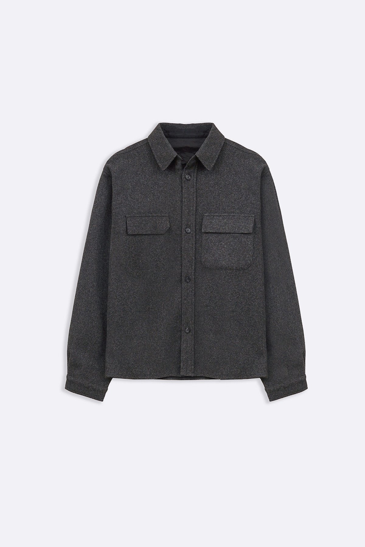 GREY FLANNEL OVERSHIRT