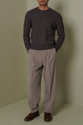 MELANGE GREY CLASSIC CREWNECK SWEATER