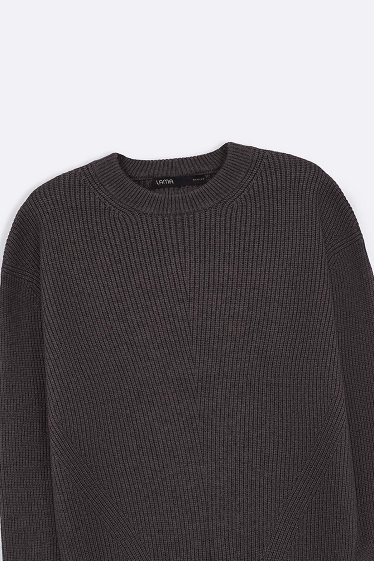 MELANGE GREY CLASSIC CREWNECK SWEATER