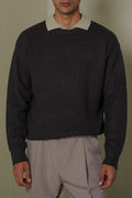 DARK GREY FISHERMAN SWEATER