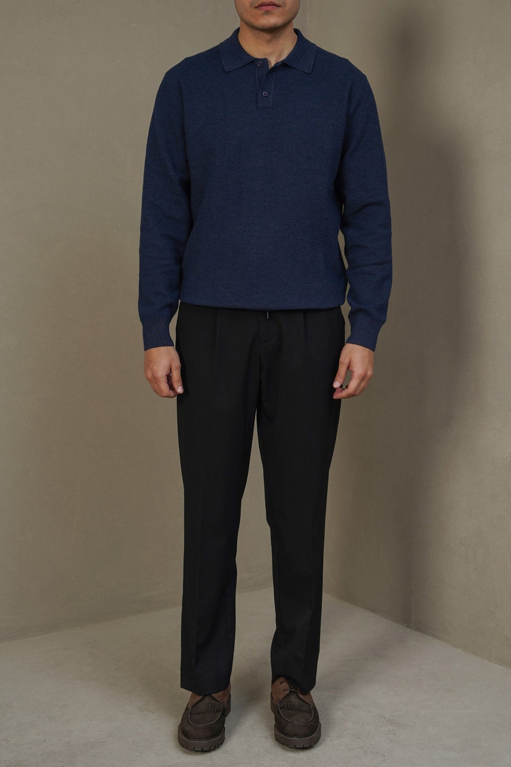 NAVY ACADEMY POLO SWEATER