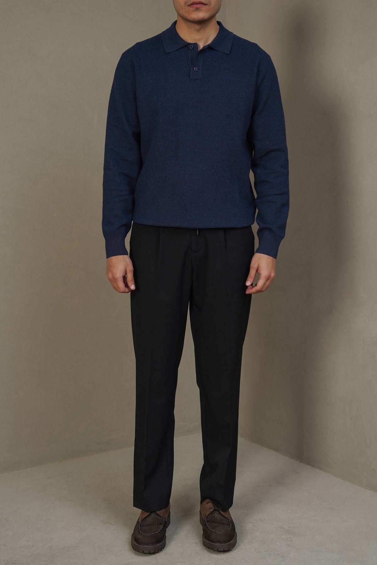 NAVY ACADEMY POLO SWEATER