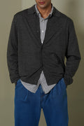 CHARCOAL BUTTON-DOWN CARDIGAN