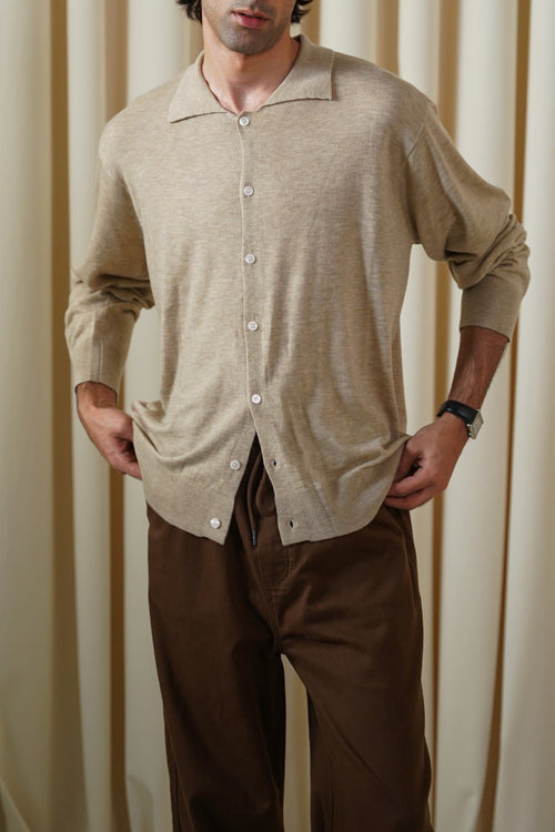 BEIGE CLASSIC CARDIGAN