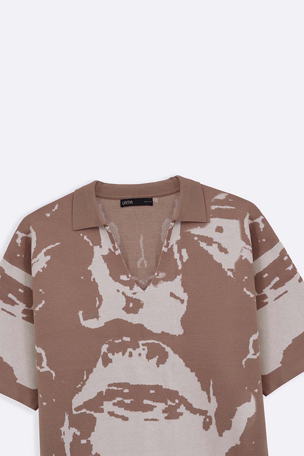 KHAKI HALF SLEEVES SWEATER