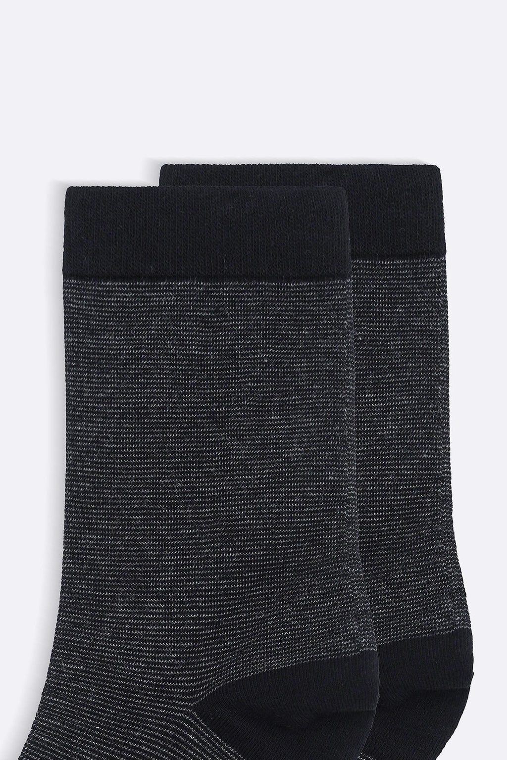 BLACK STRIPED CREW SOCKS
