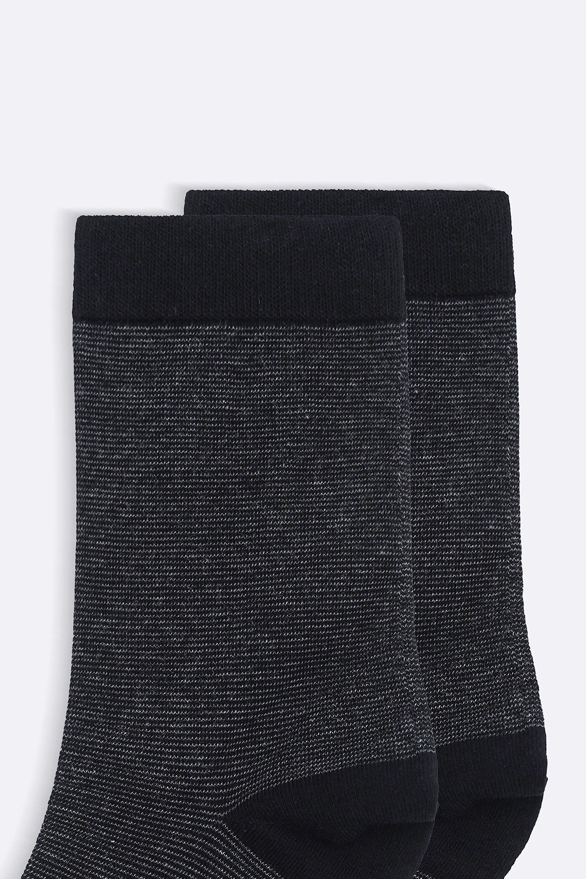 BLACK STRIPED CREW SOCKS
