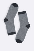 LIGHT GREY STRIPED CREW SOCKS
