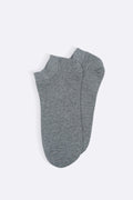 GREY RIBBED ANKLE SOCKS