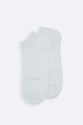 WHITE RIBBED ANKLE SOCKS