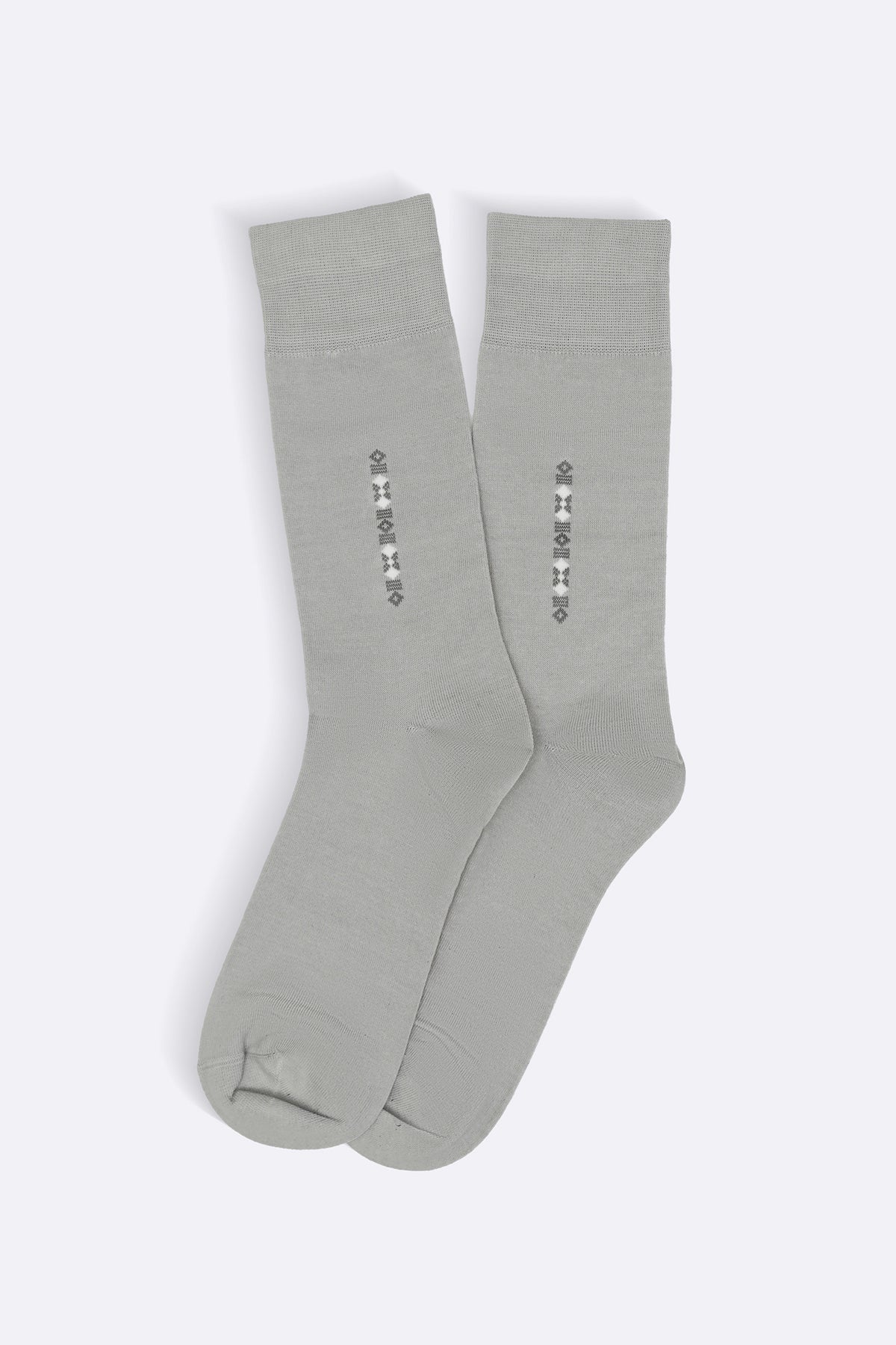 BEIGE MERCERIZED CREW SOCKS