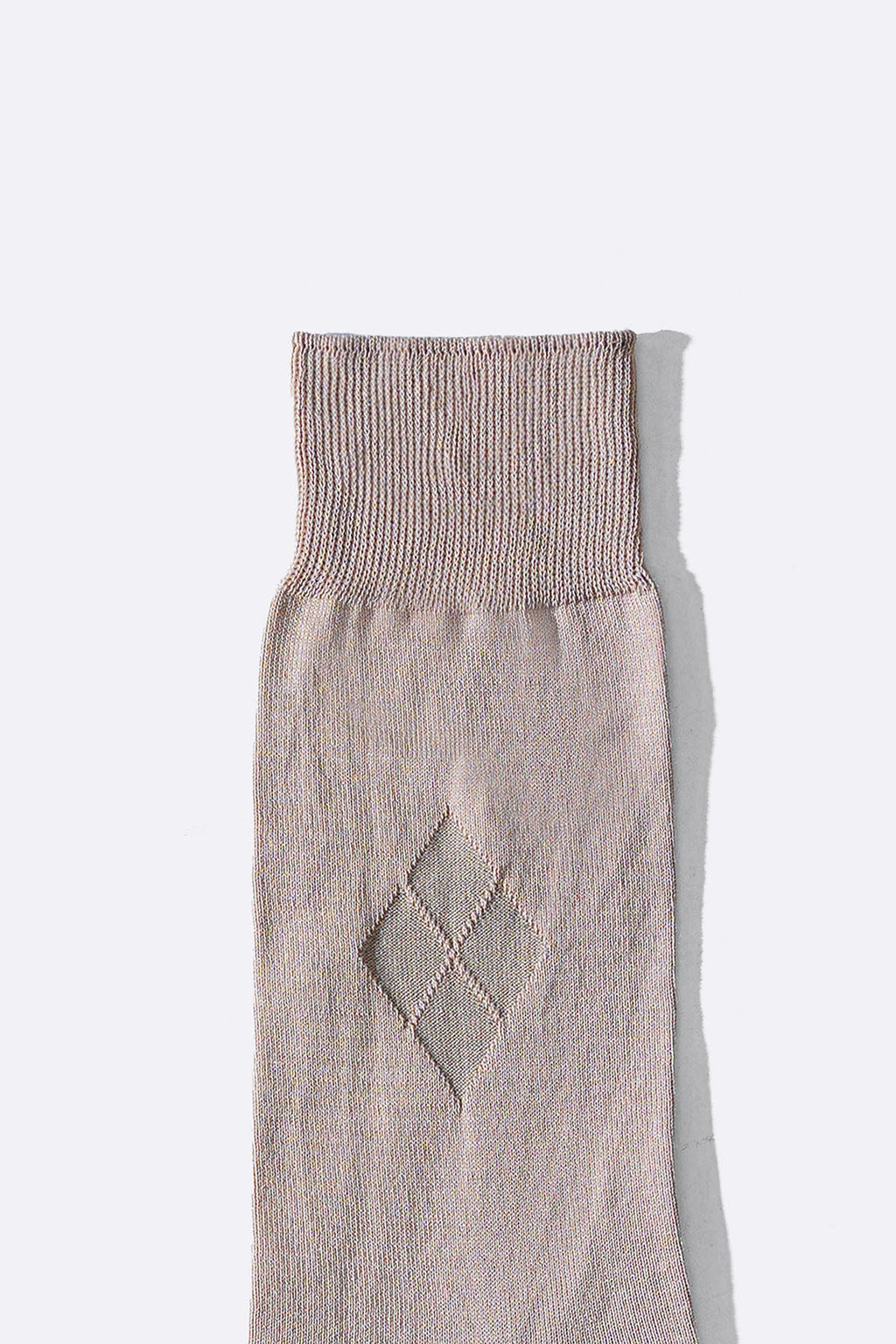 BEIGE MERCERIZED CREW SOCKS