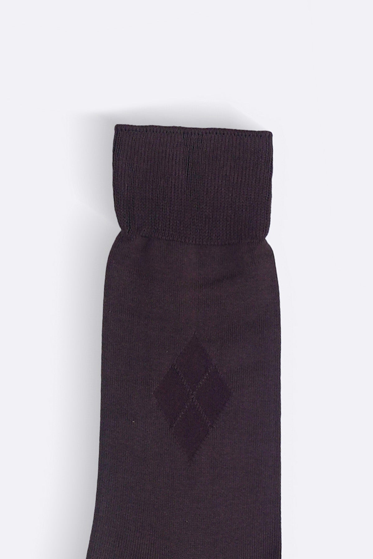 DARK BROWN MERCERIZED CREW SOCKS
