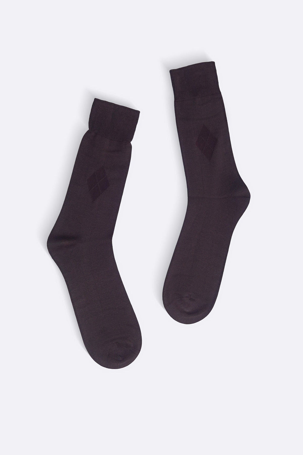 DARK BROWN MERCERIZED CREW SOCKS