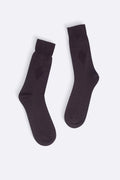 DARK BROWN MERCERIZED CREW SOCKS