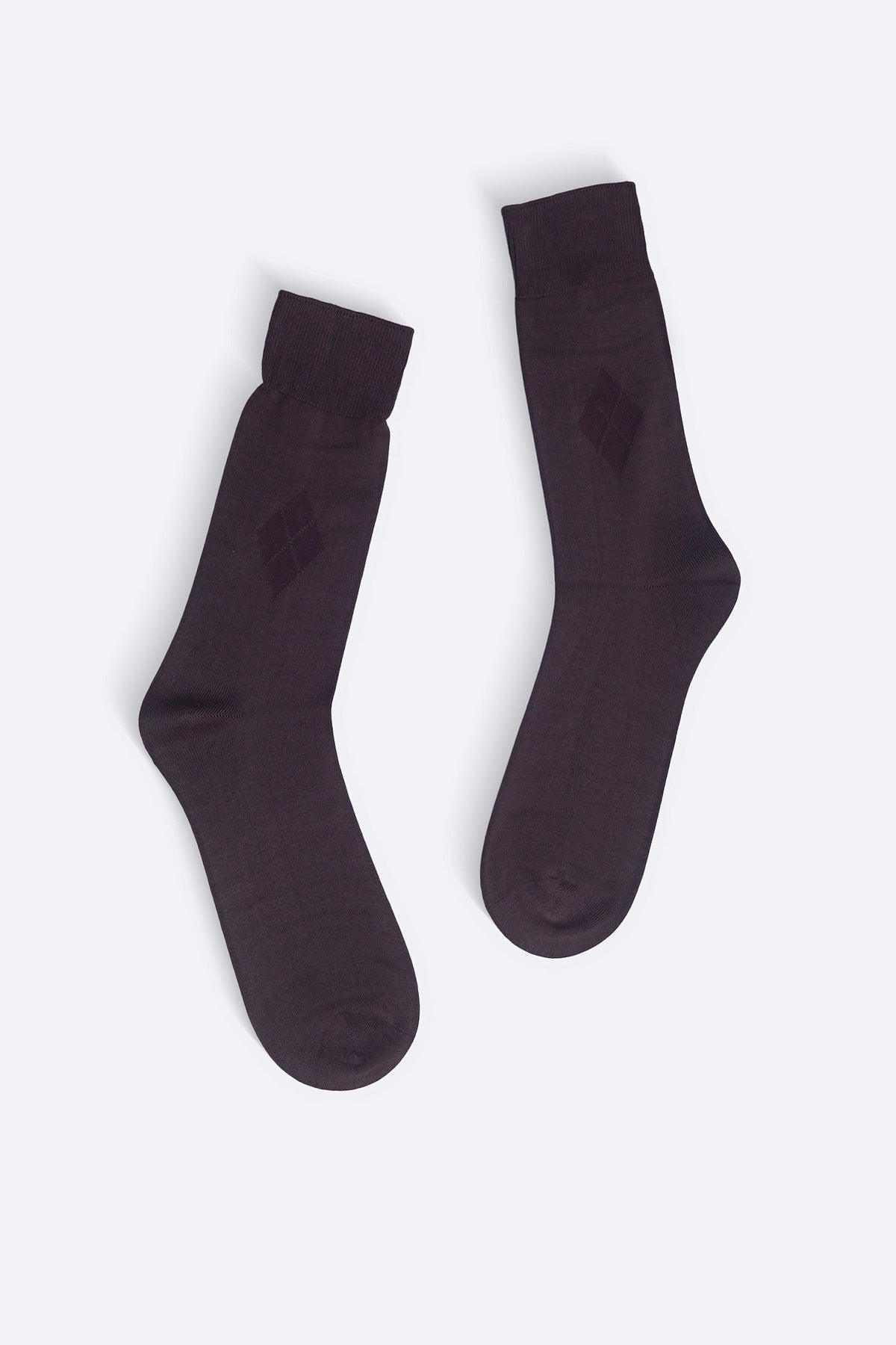 DARK BROWN MERCERIZED CREW SOCKS