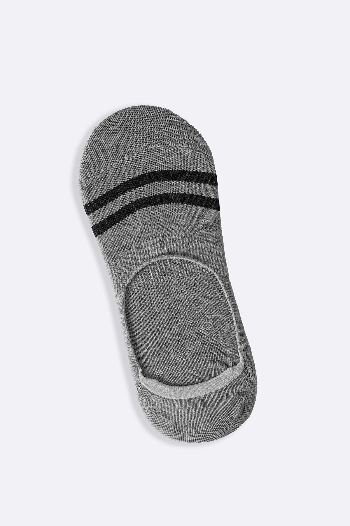 LIGHT GREY MERCERIZED NO SHOW SOCKS