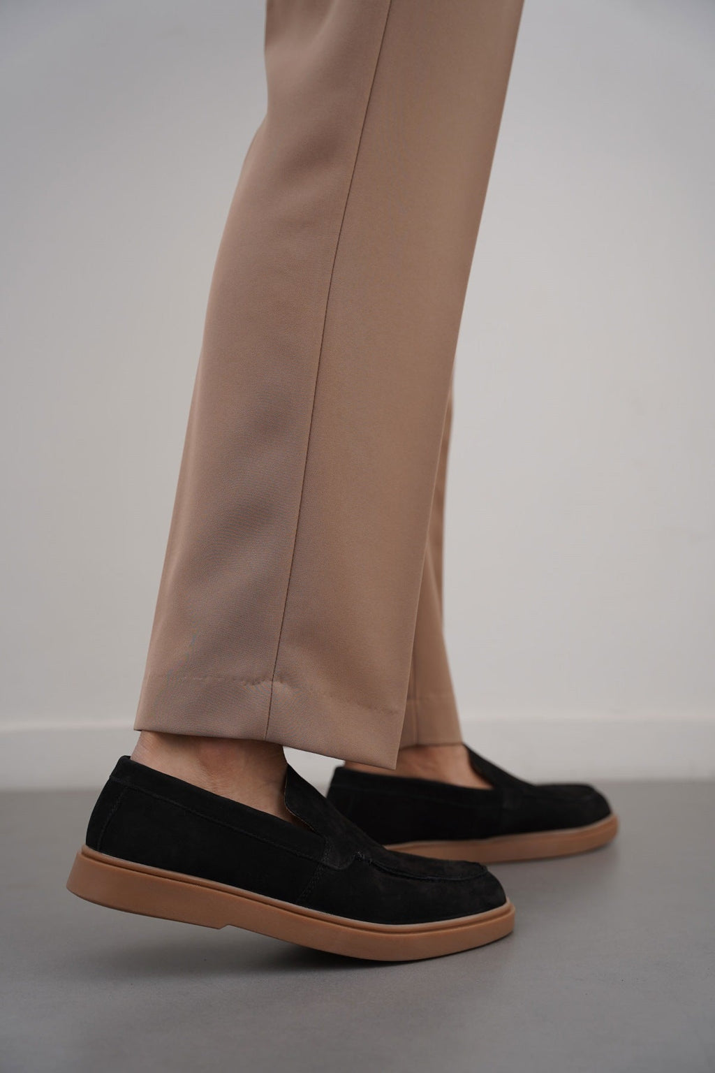 BLACK NUBUCK LEATHER LOAFERS