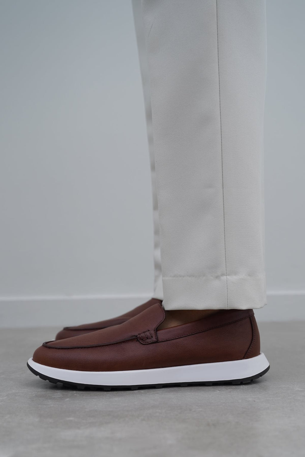 COGNAC AIR LEATHER LOAFERS