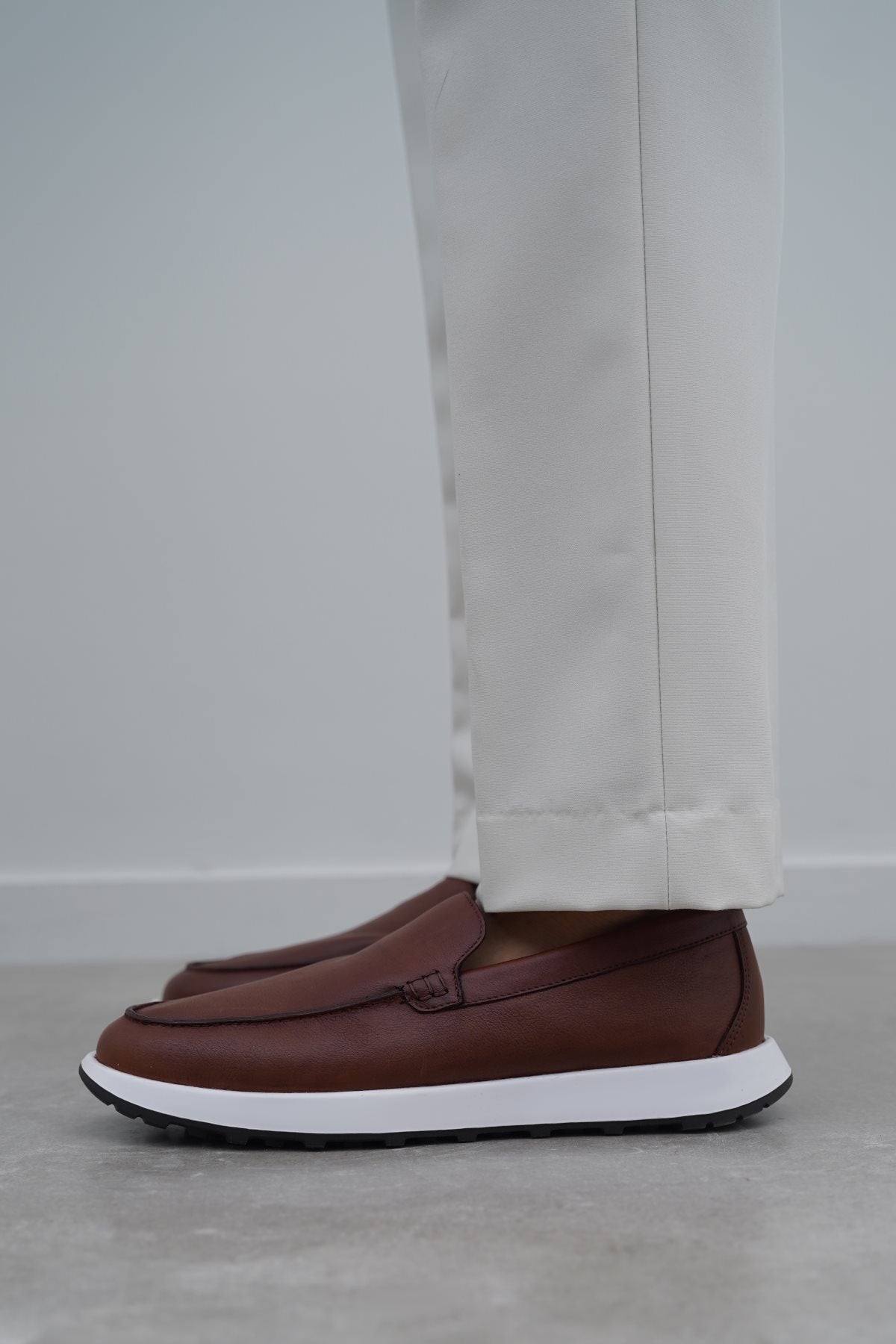 COGNAC AIR LEATHER LOAFERS