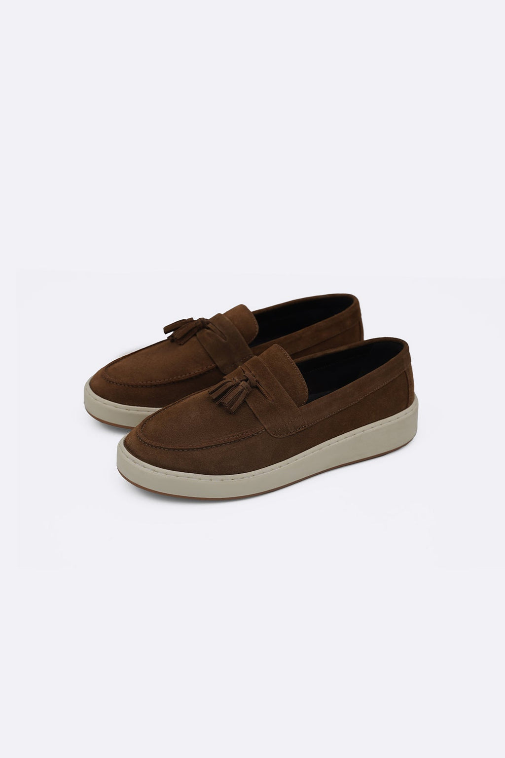 BROWN SUEDE LEATHER TASSEL LOAFERS