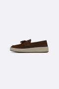 BROWN SUEDE LEATHER TASSEL LOAFERS