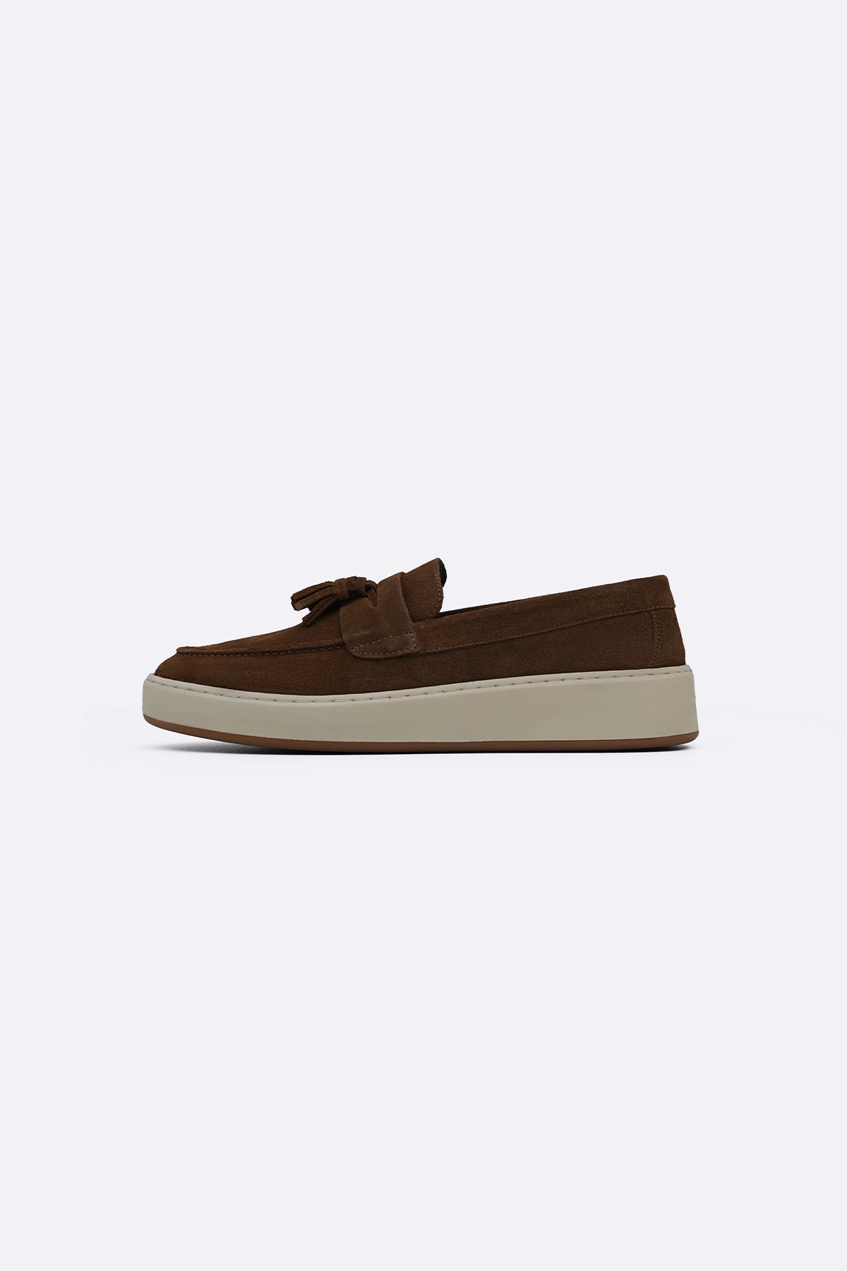 BROWN SUEDE LEATHER TASSEL LOAFERS