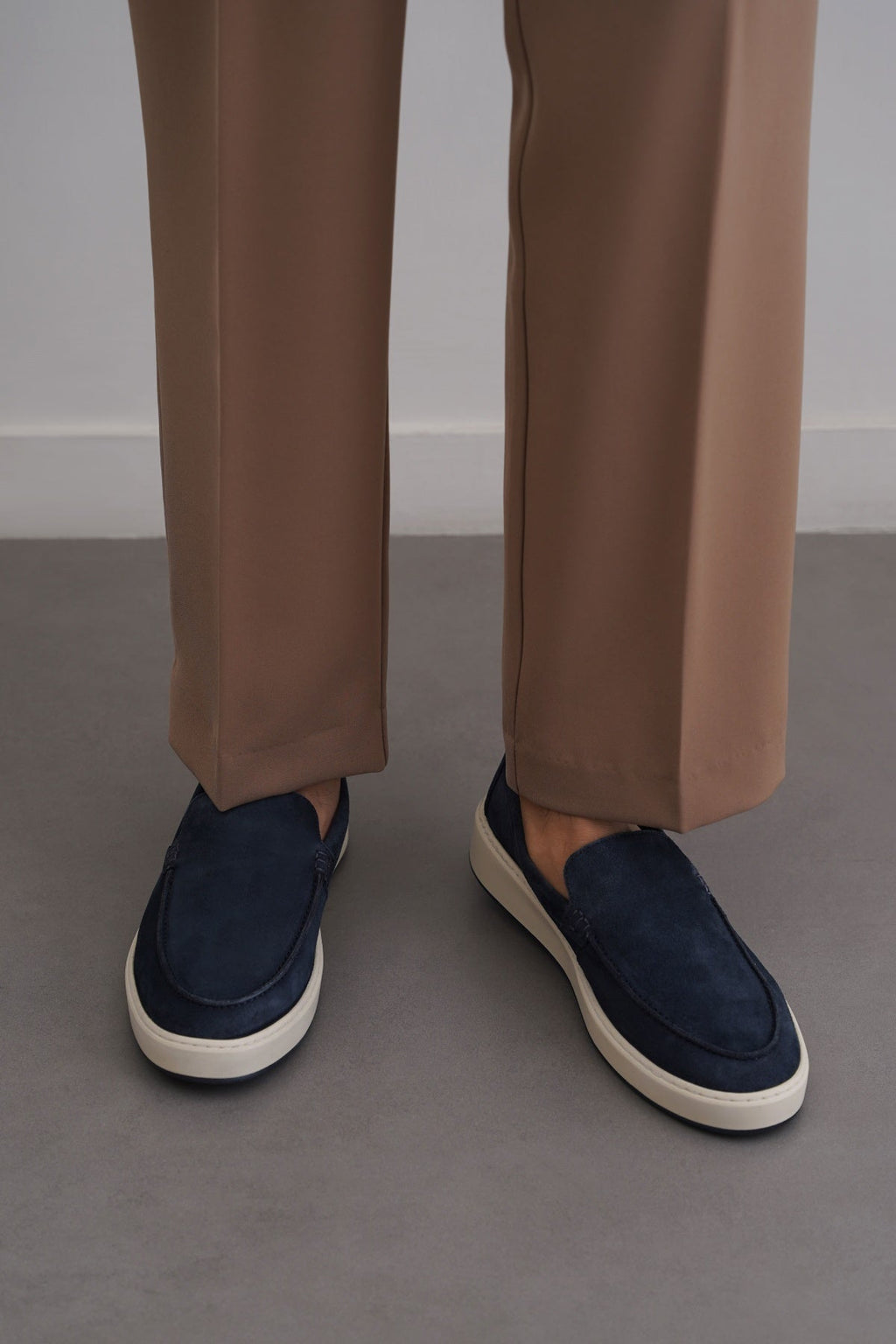 NAVY SUEDE LEATHER LOAFERS