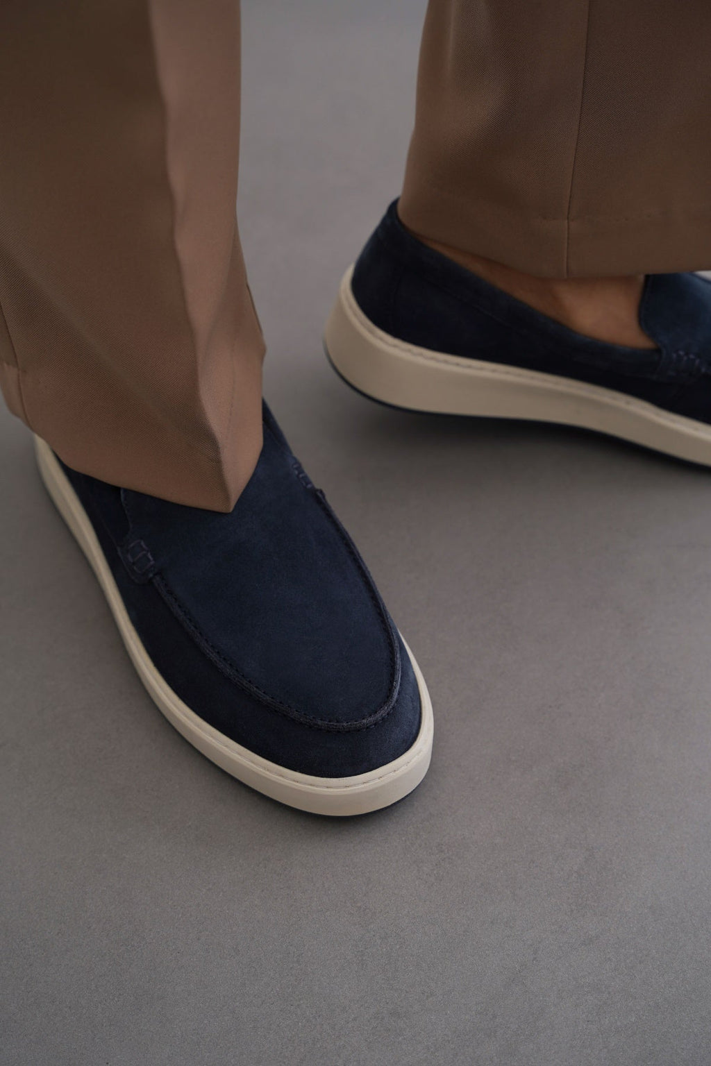 NAVY SUEDE LEATHER LOAFERS