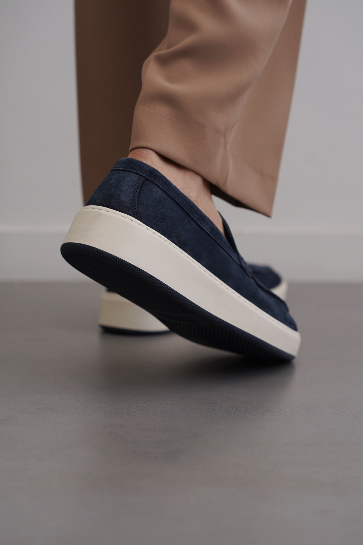 NAVY SUEDE LEATHER LOAFERS