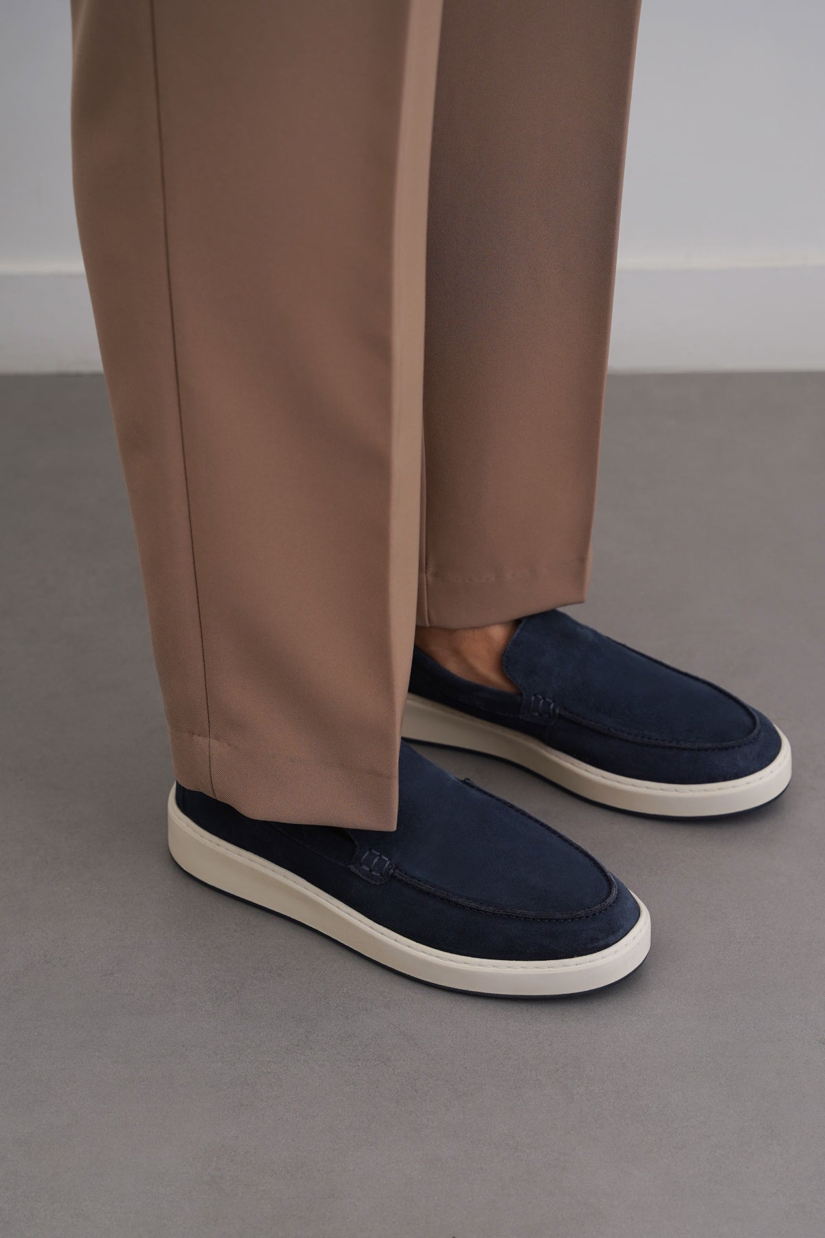 NAVY SUEDE LEATHER LOAFERS