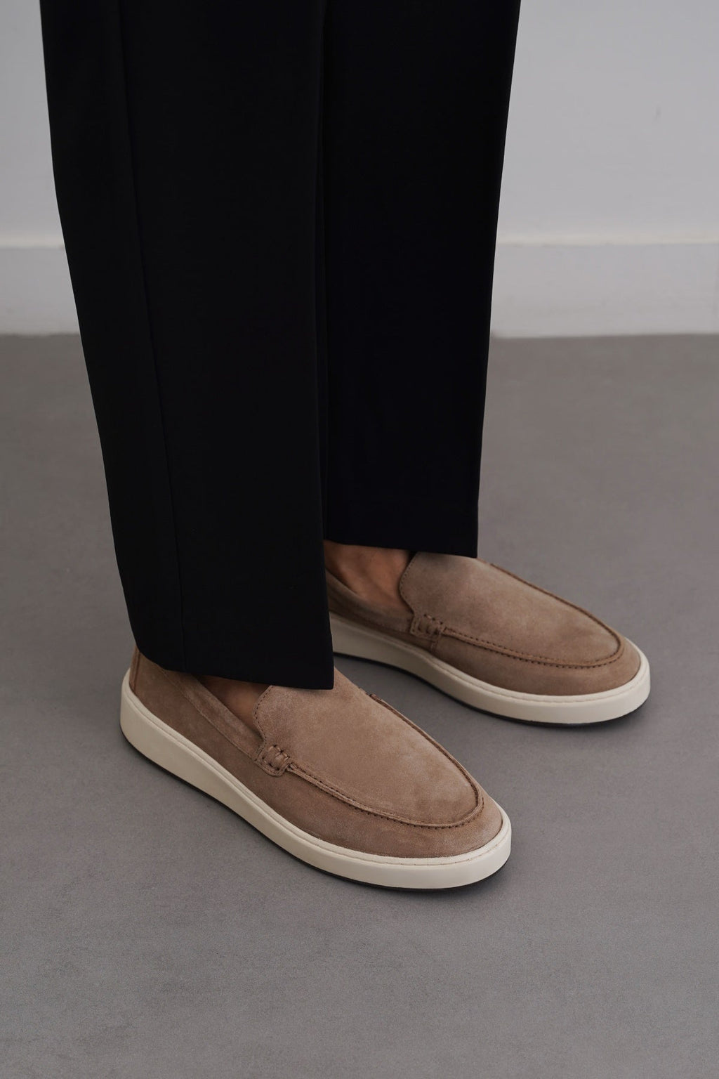 TAUPE SUEDE LEATHER LOAFERS