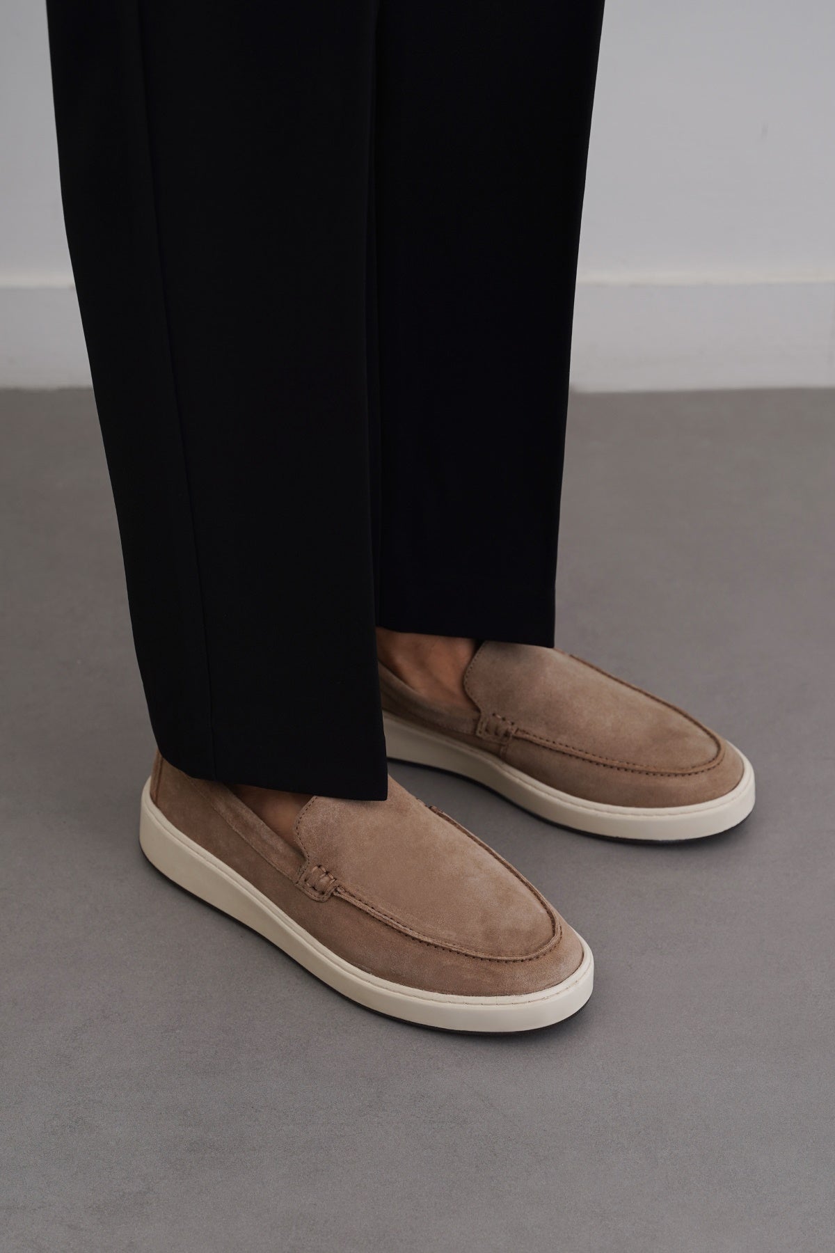TAUPE SUEDE LEATHER LOAFERS