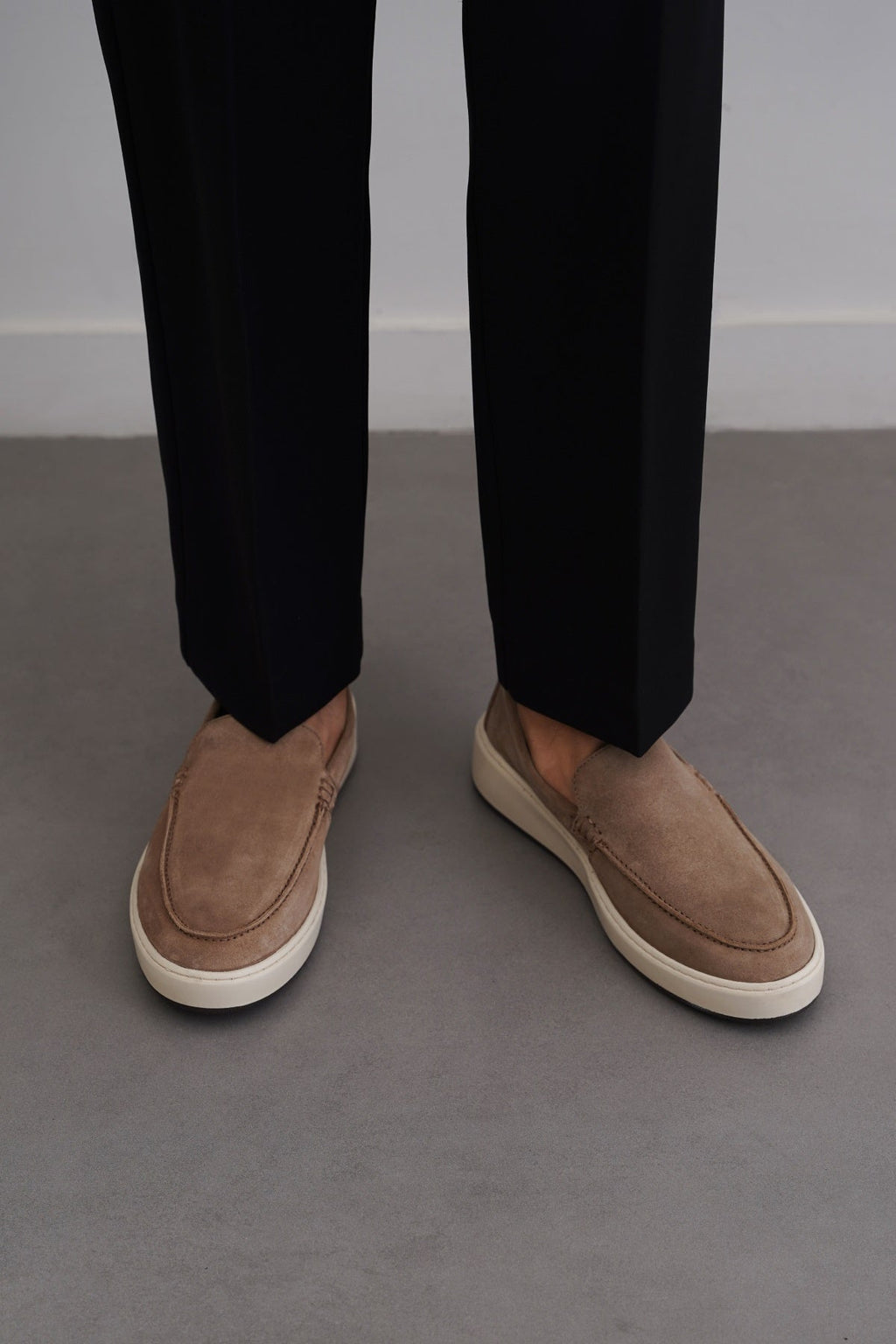 TAUPE SUEDE LEATHER LOAFERS