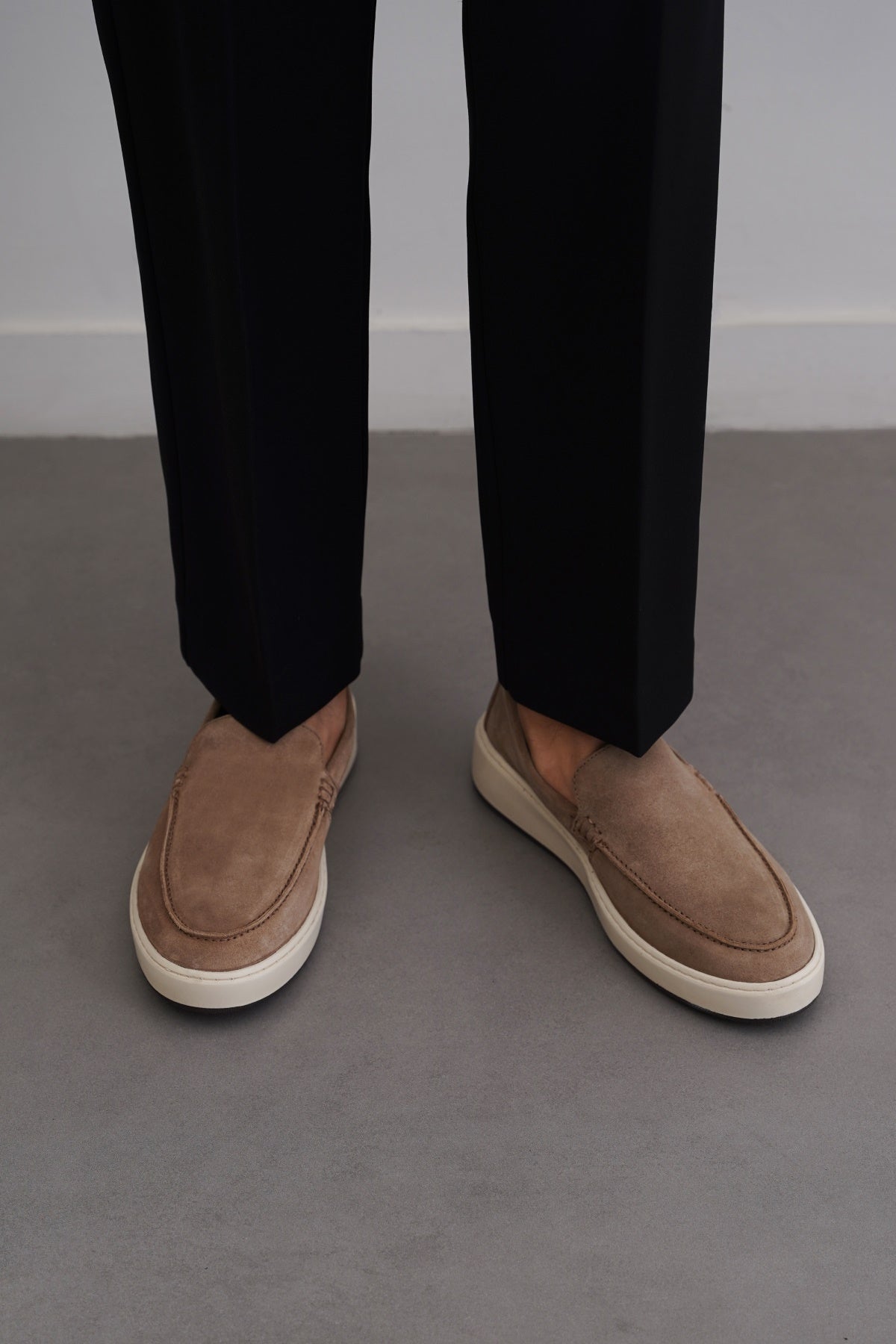 TAUPE SUEDE LEATHER LOAFERS