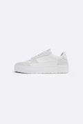 WHITE LEATHER CHUNKY SNEAKERS