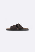COFFEE CLASSIC LEATHER SLIDES