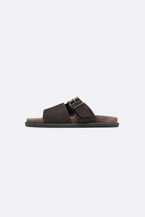 COFFEE CLASSIC LEATHER SLIDES